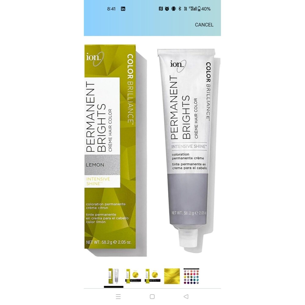 Lemon ion permanent brights neon yellow hair dye new in box